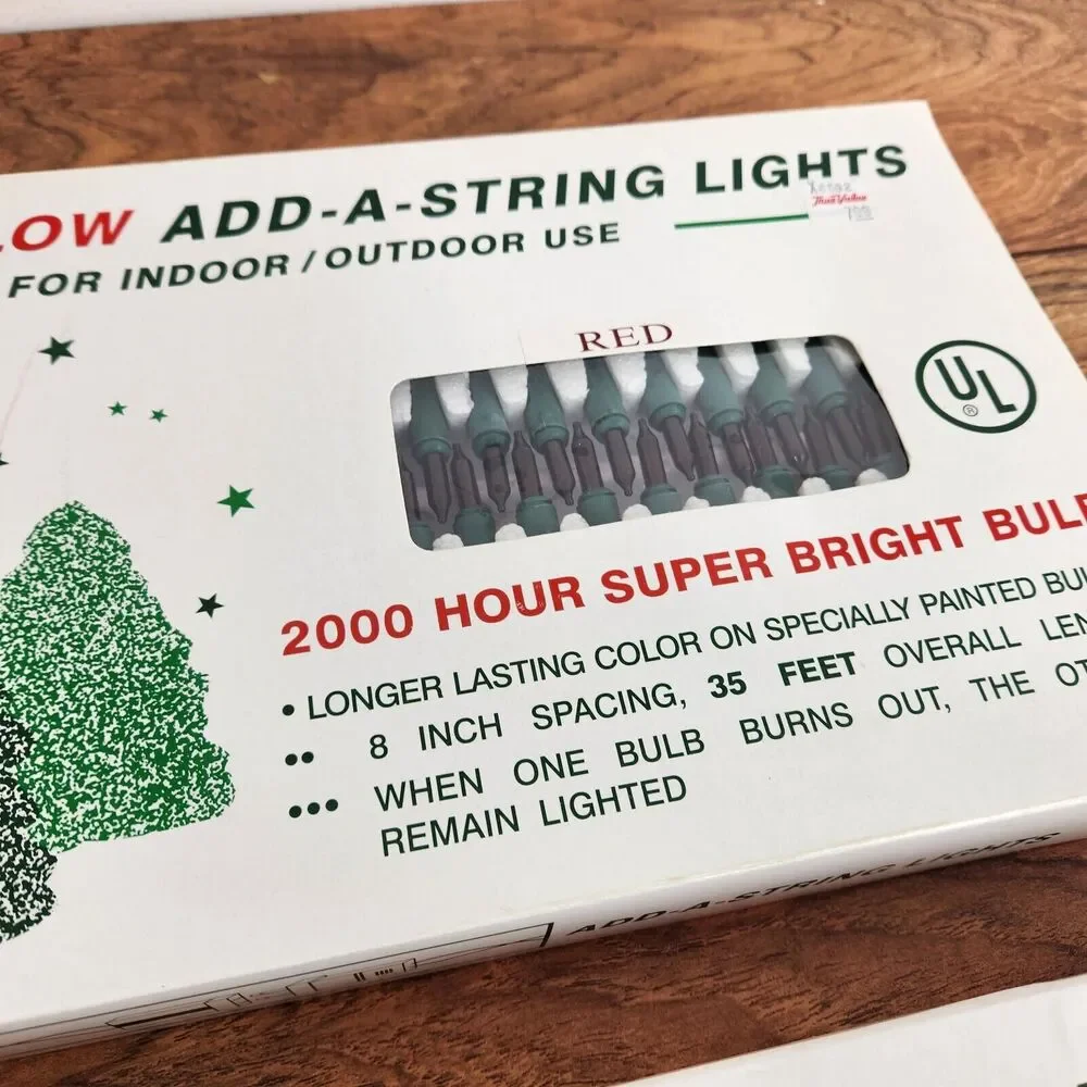 2 Boxes Crystal Super Bright Add-A-String RED Color Lights Indoor/Outdoor FR-50
